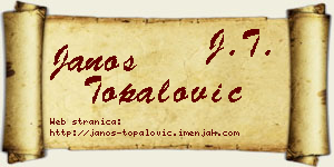 Janoš Topalović vizit kartica